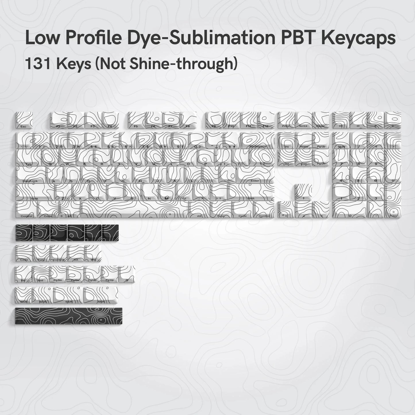 131 Key Topographic Keycap Set|| Haak