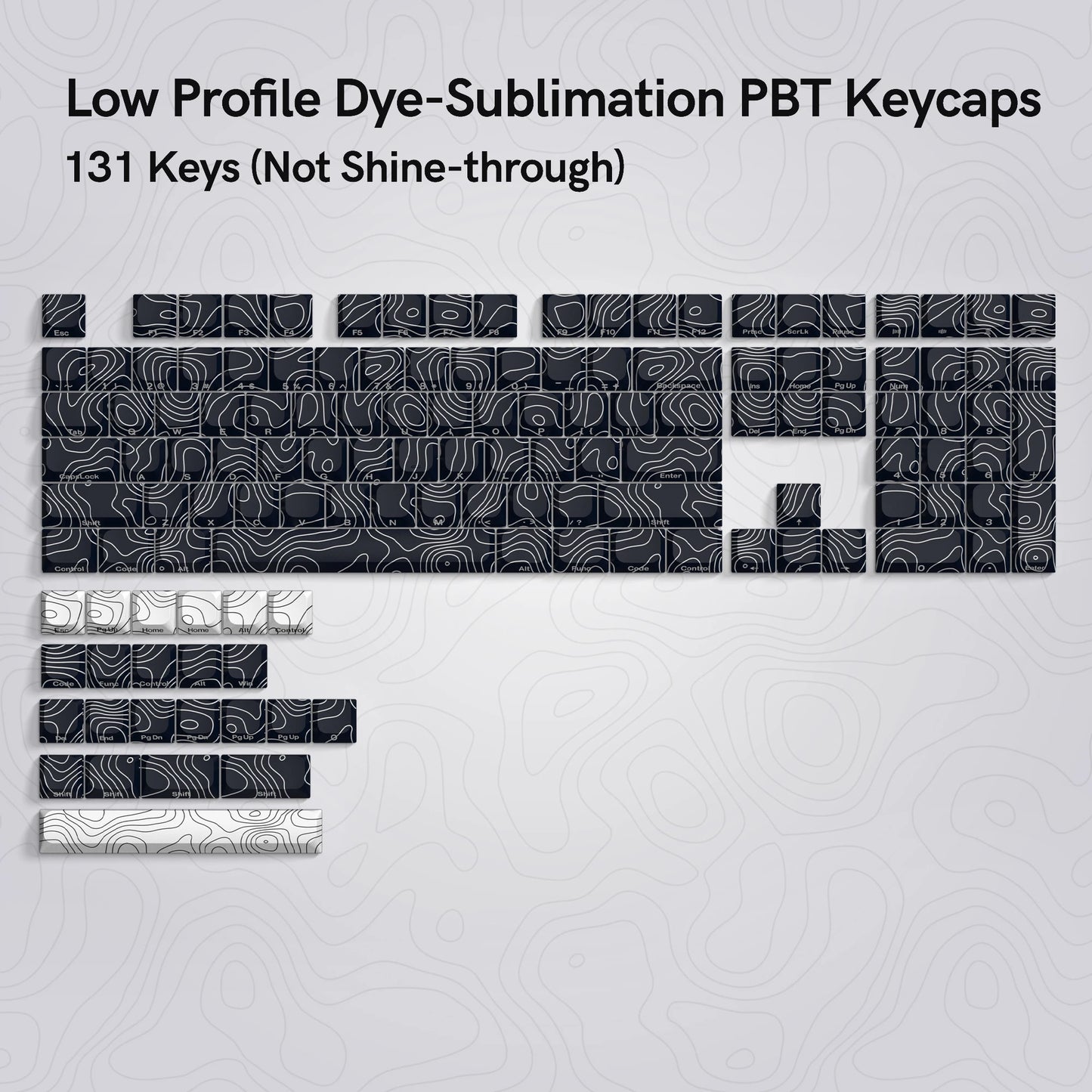 131 Key Topographic Keycap Set|| Haak