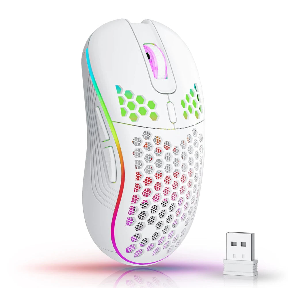 HAAK HoneyComb RGB Mouse | Wireless USB + Small + Side Buttons