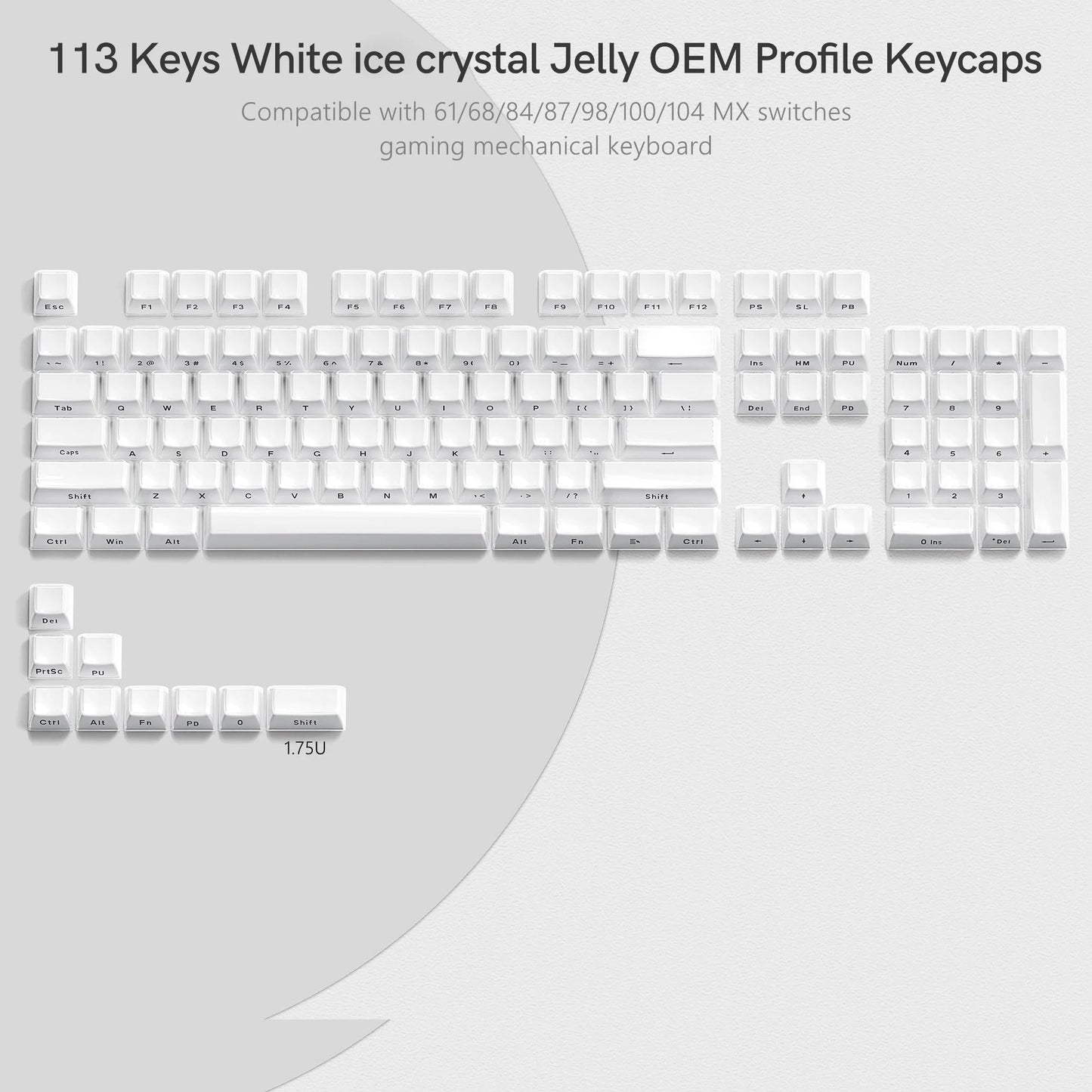 113 Key White Jelly Keycap || HAAK