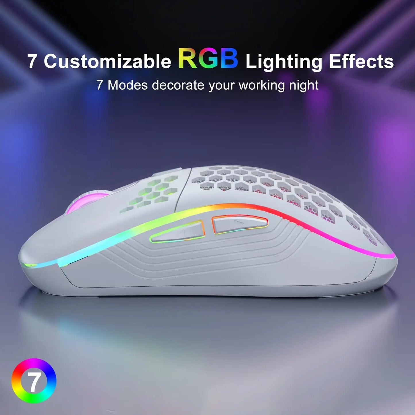 HAAK HoneyComb RGB Mouse | Wireless USB + Small + Side Buttons