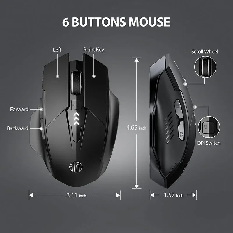 HAAK Monochromatic Mouse | Wireless Premium Mouse + Side Buttons