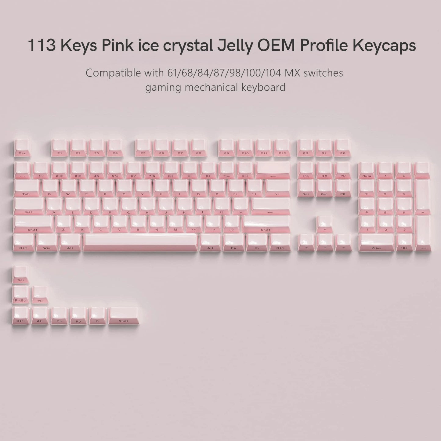 113 Key White Jelly Keycap || HAAK