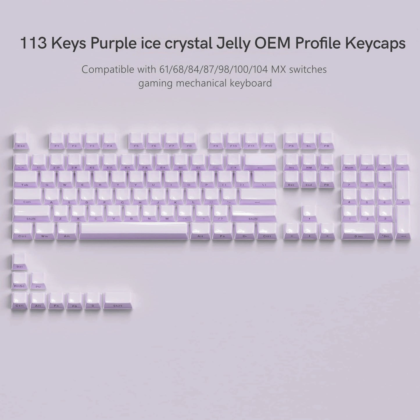 113 Key White Jelly Keycap || HAAK